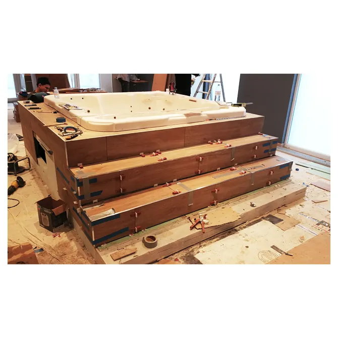 Chantier emmarchement bois sur mesure — Institut de beauté et spa, Marquette-lez-Lille