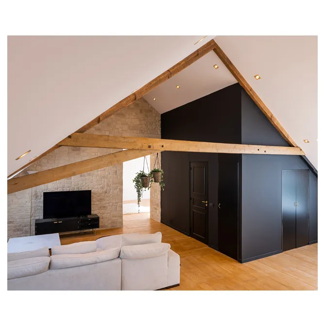 Manoir combles salon de television — Manoir entre Lille et Namur, Lille / Namur