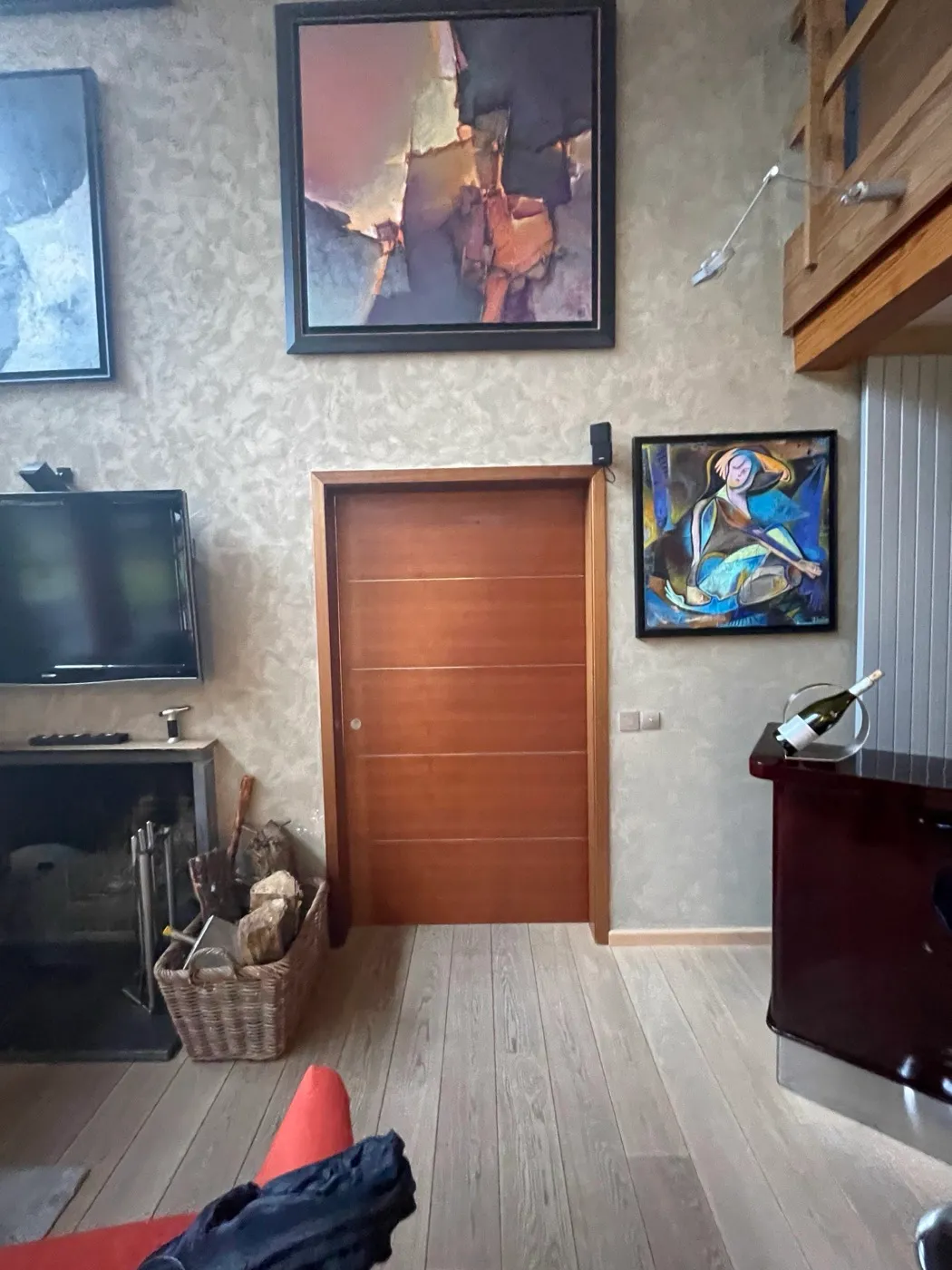 Avant travaux : Couloir porte bois — Villa contemporaine, Lille, Lille